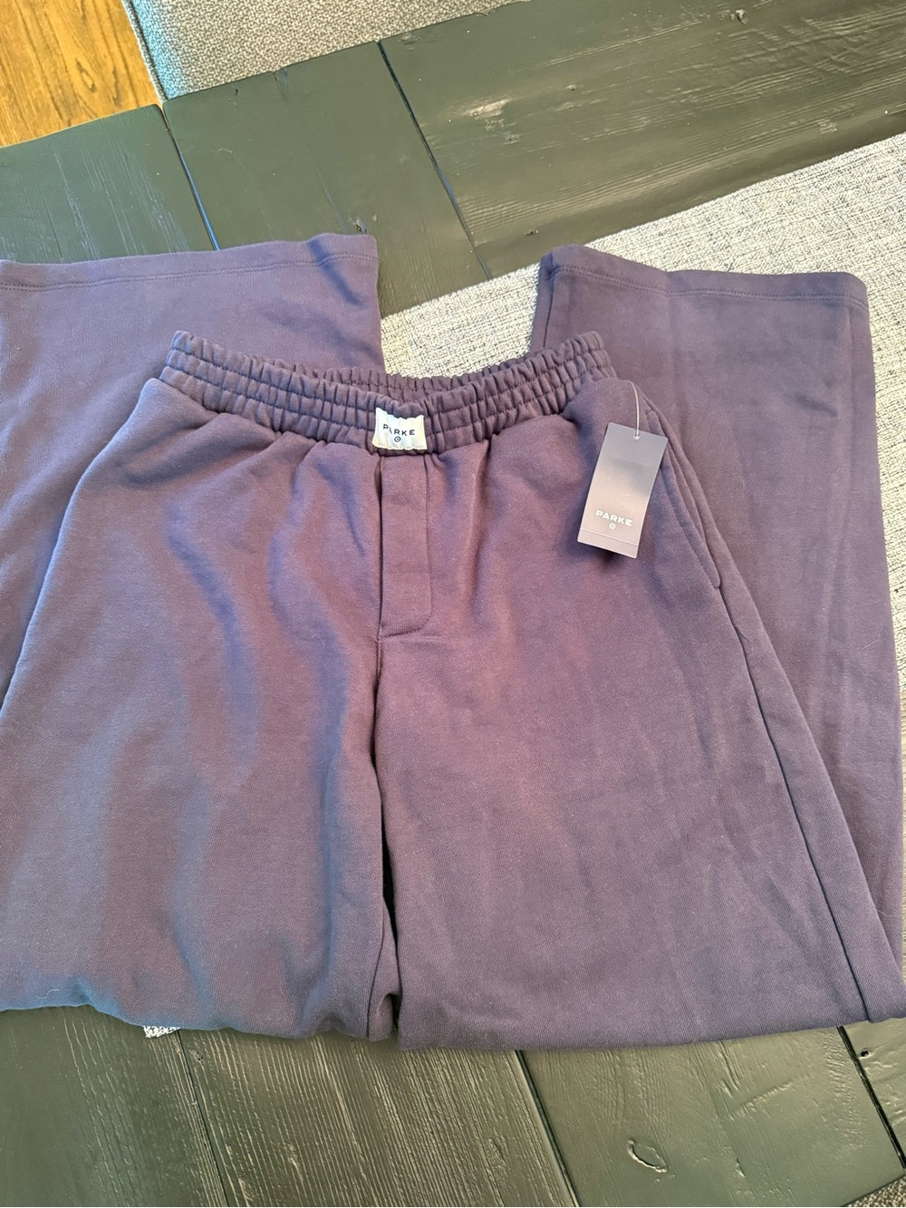 Parke x Target Navy High Rise Boxer Sweatpants